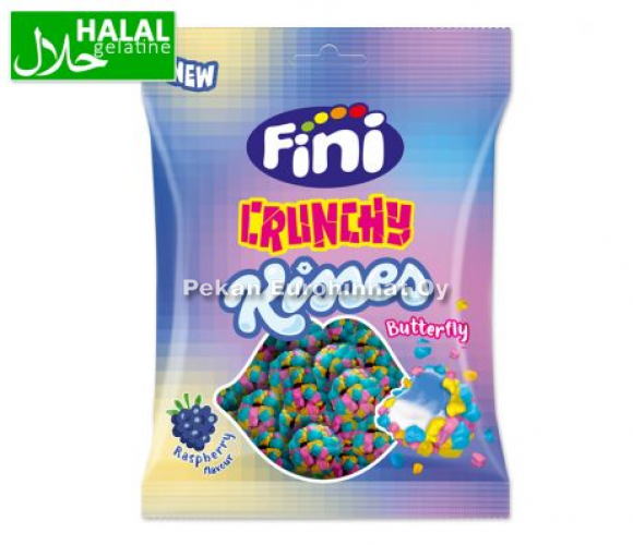 Fini Crunchy Kisses Raspberry Butterfly 12x75 gr.