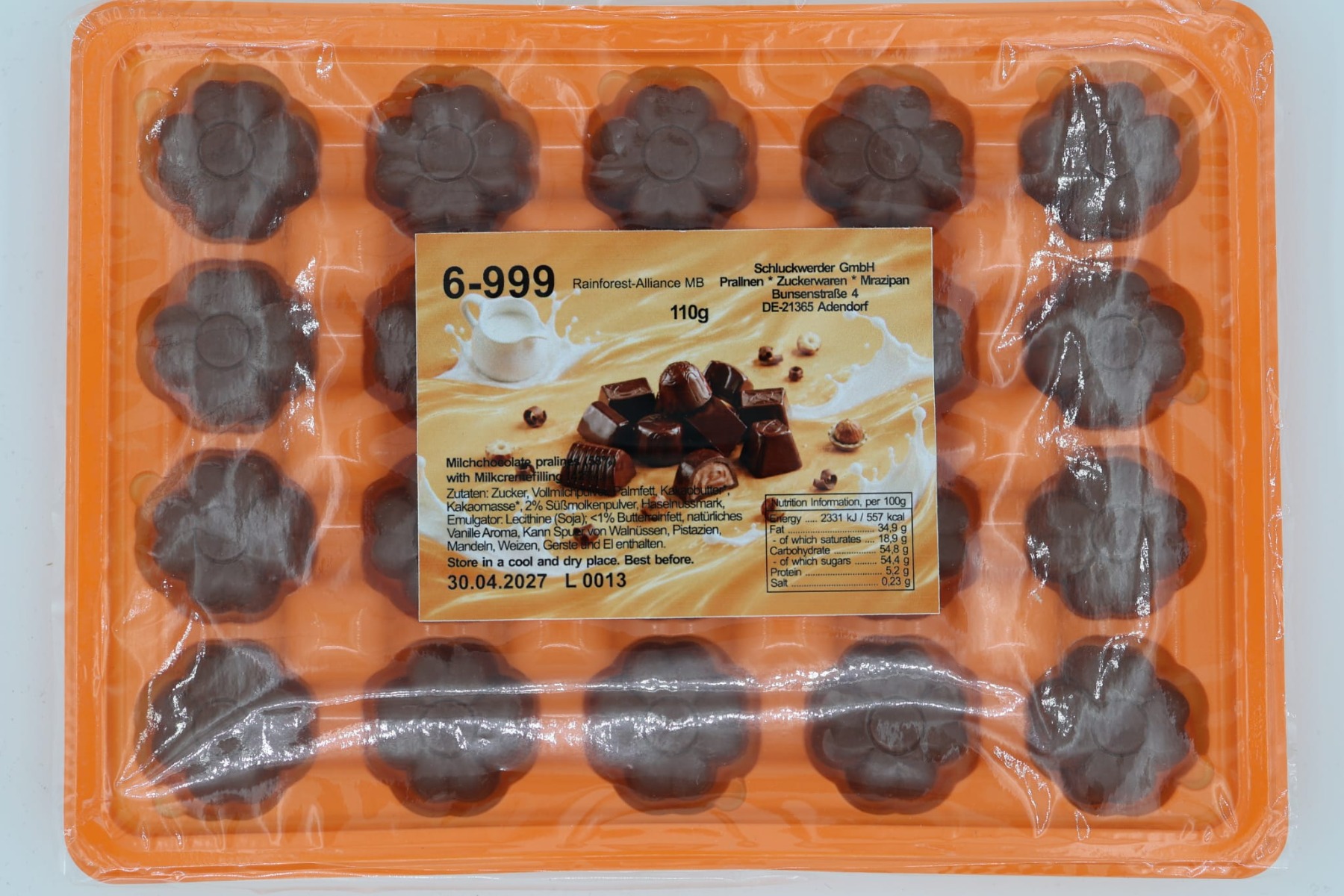 Maitosuklaakonvehdit cremetäytteellä 30x110g