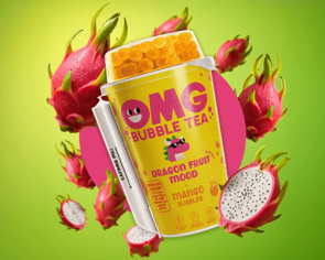 OMG Bubble Tea Dragon Fruit, Mango palloilla 10x265ml