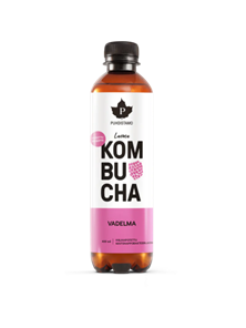 Puhdistamo Kombucha Vadelma, Luomu 12x400ml+Pantit