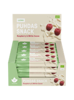 Puhdistamo Puhdas Snack Patukka, Rasberry&White Cacao, Luomu 20x40g
